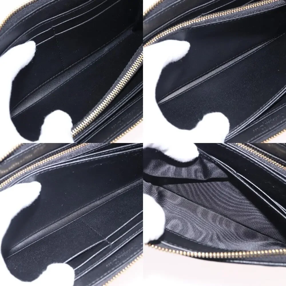 Dior Lambskin Leather Lady Dior Cannage Long Wallet Black